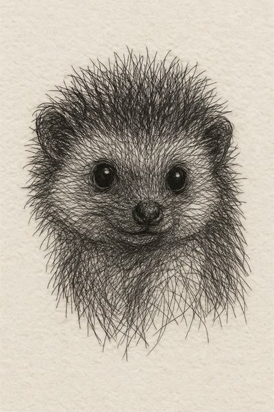 Baby Hedgehog Sketch by Natalie Bruns