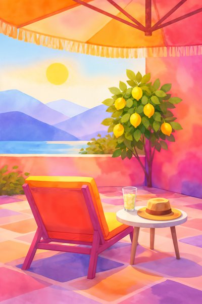 Colorful Summer Patio by Natalie Bruns