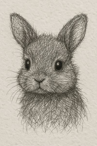 Cute Little Bunny Drawing by Natalie Bruns
