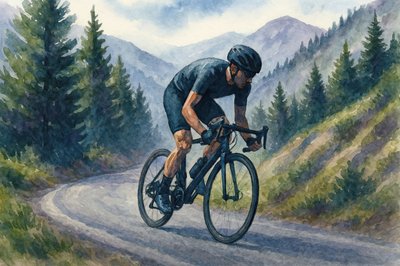 Cycling Mountain Ascent by Natalie Bruns