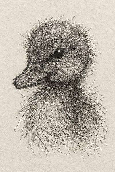 Fluffy Duckling Sketch by Natalie Bruns