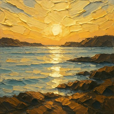 Golden Ocean Sunset by Natalie Bruns