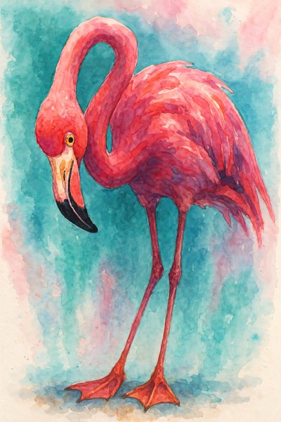 Graceful Pink Flamingo by Natalie Bruns