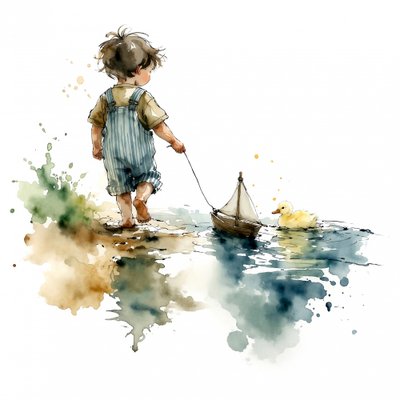 Little Boy Duck Play by Natalie Bruns