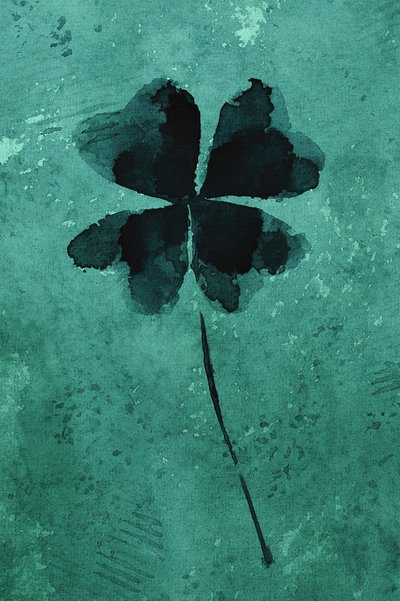 Lucky Teal Clover by Natalie Bruns