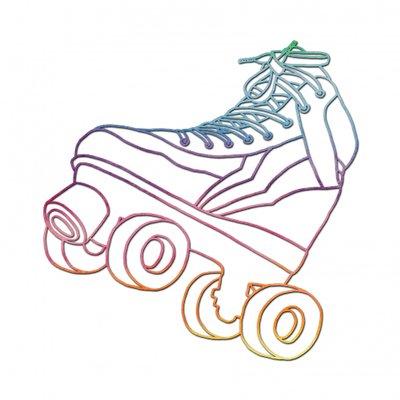 Retro Rainbow Skate by Natalie Bruns