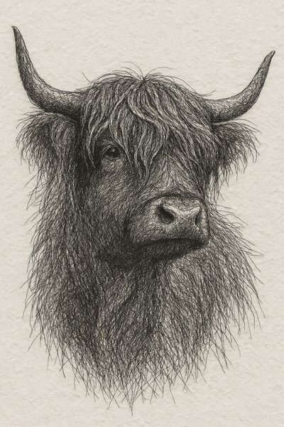 Shaggy Highland Bull by Natalie Bruns