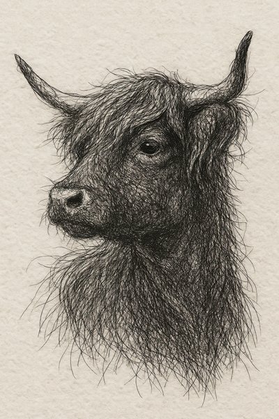 Shaggy Highland Cow by Natalie Bruns