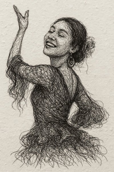 Smiling Flamenco Dancer by Natalie Bruns