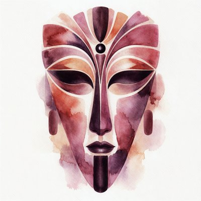 Spiritual Watercolor Mask by Natalie Bruns