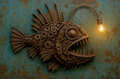 Steampunk Anglerfish Light by Natalie Bruns