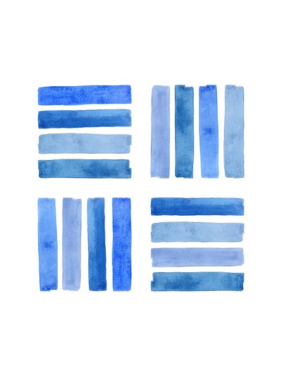 Varying Blue Abstract Blocks by Natalie Bruns