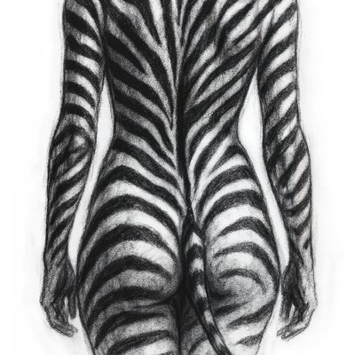 Zebra Striped Figure by Natalie Bruns