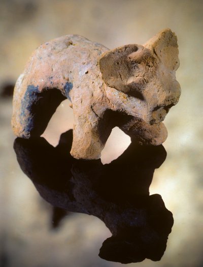 Neolithic clay sculpture of an elephant-like mammal from Catal Huyuk by Nathan Benn