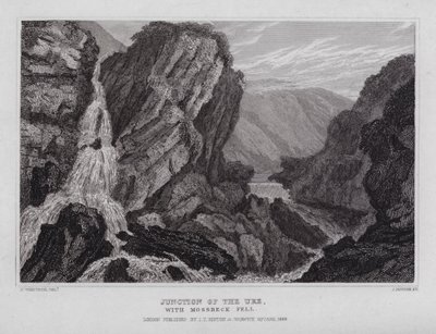 Junction of the Ure, with Mossbeck Fell by Nathaniel (after) Whittock