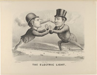 The Electric Light, 1880 by Currier and Ives