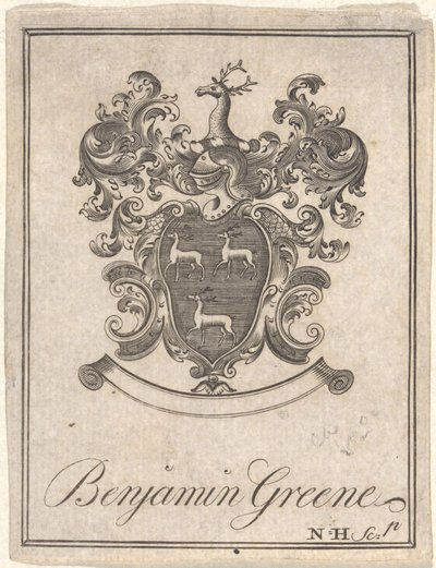 Benjamin Greene - Bookplate by Nathaniel Hurd