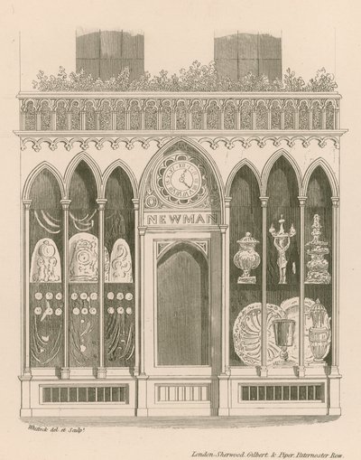 Shop Front Design in the Early English Style by Nathaniel Whittock