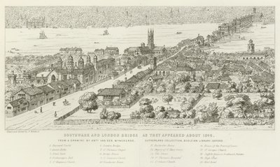 Southwark and London Bridge, as they appeared about 1546 by Nathaniel Whittock