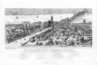 Southwark and London Bridge as they appeared about 1546 by Nathaniel Whittock