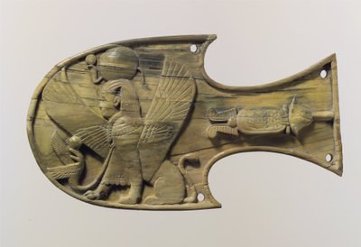 Horse blinker carved in relief with a seated sphinx, c.8th century BC by Neo Assyrian Neo Assyrian