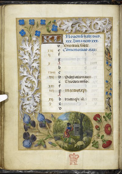 Calendar page for November, from 