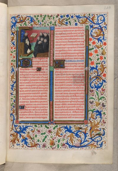 A Dominican Reading to His Fellow Brothers, Breviary, Use of the Dominicans by Netherlandish School