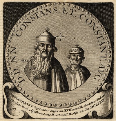 Portrait of Byzantine Emperors Constans II and Constantine IV by Netherlandish School