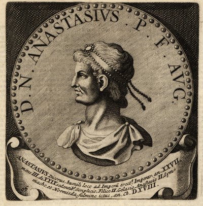 Portrait of Roman Emperor Anastasius I by Netherlandish School