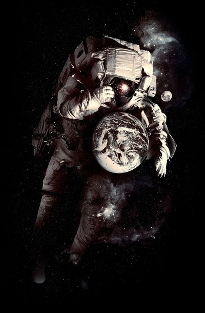 Astronaut Cosmic Earth by Nicebleed