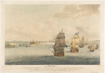 After Pocock, This Print Representing the British Fleet under the command of Admiral Sir Hyde Parker, with Vice Admiral Lord Nelson, K.B. and Rear Admiral Thomas Graves by Nicholas (after) Pocock