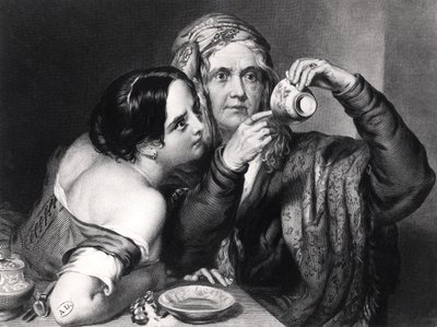 Predicting the Future from Reading Coffee Grounds, Engraved by Charles William Sharpe by Nicholas Joseph Crowley