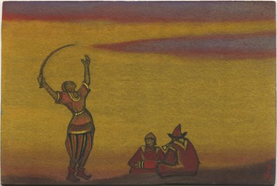 Polovtsians, one with a scimitar (costume design for "Polovtsian Dances" from Borodin