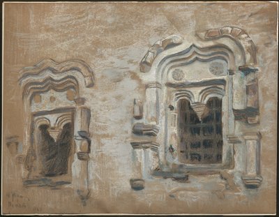 Windows of a 17th Century House, Pskov (from "Studies from journey through old Russian towns") by Nicholas Roerich