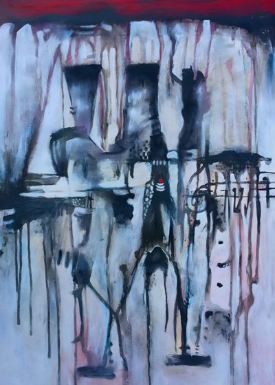 Abstract Figures Red Dot by Nico Phooko