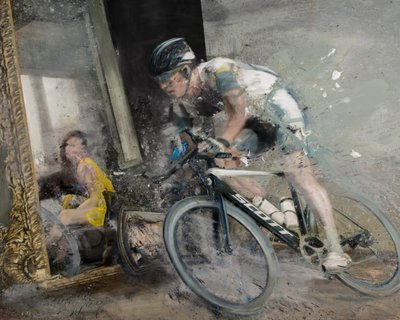 Cyclist with mirror by Nicola Pucci