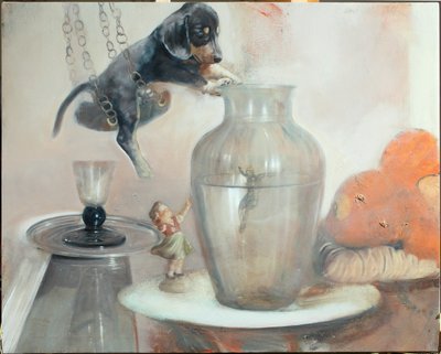 Dog with a vase by Nicola Pucci