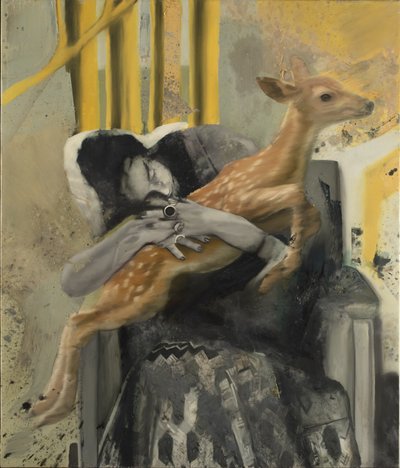 Frida with a fawn by Nicola Pucci
