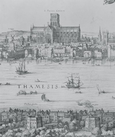 Panorama of London and the Thames (detail) by Nicolaes Jansz Visscher