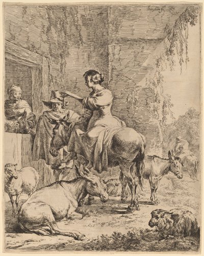 The Rest before the Inn by Nicolaes Pietersz Berchem