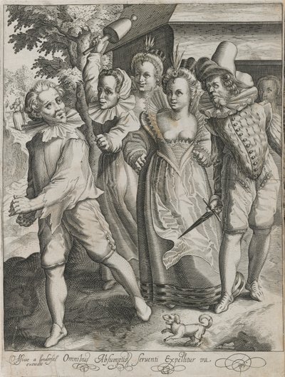 The Prodigal Son Is Expelled From a Tavern, Plate 4 from The Story of the Prodigal Son by Nicolaes de Bruyn
