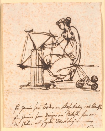 A Woman Spinning Yarn on a Reel by Nicolai Abildgaard