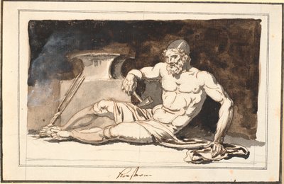 A Reclining Vulcan by the Anvil. Allegory of the Arts by Nicolai Abildgaard