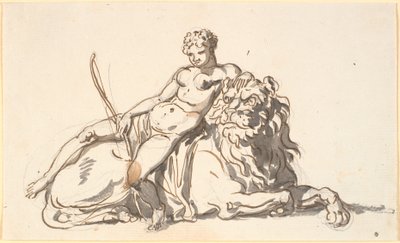 A Black Woman Resting on a Lion. Allegory of Africa by Nicolai Abildgaard
