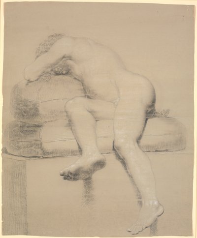 Reclining Male Model, Seen in Foreshortening from the Feet by Nicolai Abildgaard