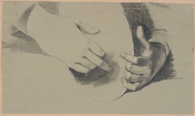 Study of Two Hands Holding an Oval Object (a Mirror or a Crown?) by Nicolai Abildgaard