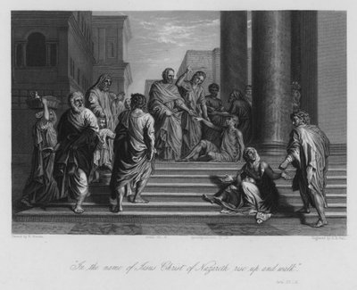 The Lame Man Healed by Peter and John, Acts III, 6 by Nicolas (after) Poussin