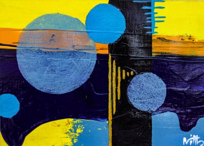 Abstract Circles Blue Yellow by Nicolas Alsterdal