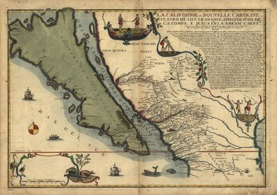 California or New Carolina - Theater of the Works, Apostles of the Society of Jesus in North America by Nicolas de Fer