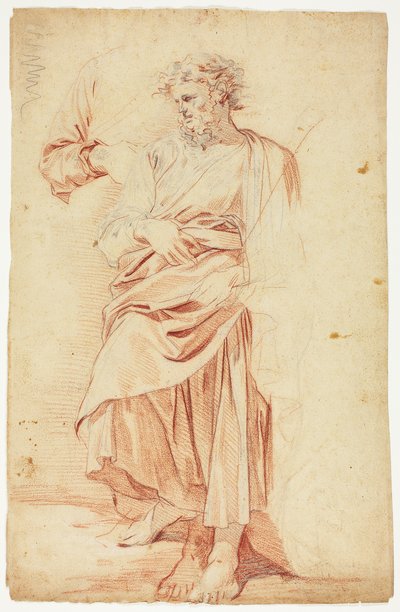 Sketches of Robed Male Prophet by Nicolas Mignard